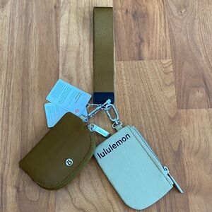 ❤️ Lululemon Dual Pouch Wristlet in Trench/Burnt Caramel/Black NWT